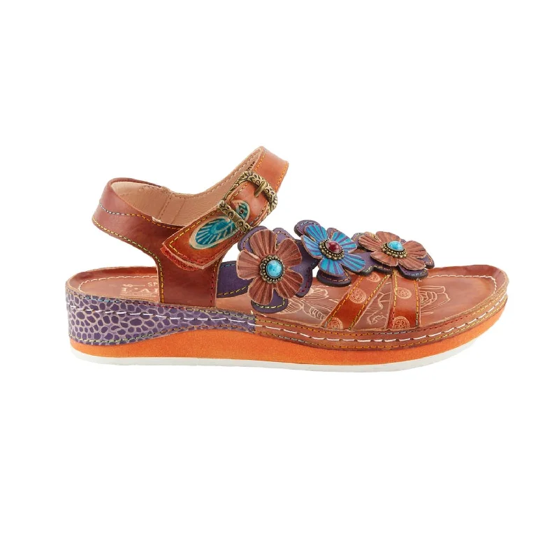 Women's Thong Sandals with a Beaded Design in Multicolor for a Beachy AestheticWomen's Goodie Ankle Strap Sandal In Camel