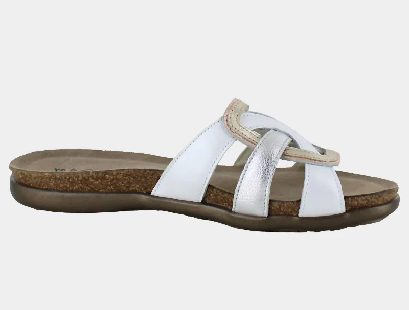 Women's Sandals with a Glitter - Coated Strap in Gold for a Sparkly Summer OutfitWomen's Liv Sandal In White Silver Gold Rose Gold