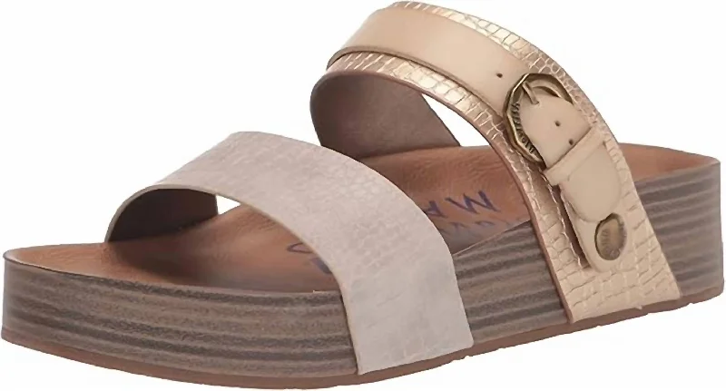 Sustainable Women's Recycled Material Sandals in Beige for Eco - Conscious ShoppersWomen's Marge Sandals In White Sand/ Gold