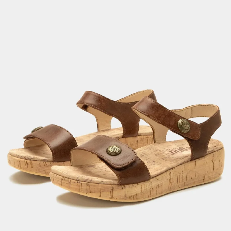 Women's Strappy Gladiator Sandals with Buckle Closures in Tan for a Boho LookWomen's Marta Wedge Sandal In Walnut