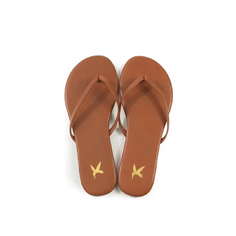 Women's Flat Slide Sandals with a Memory Foam Insole in White for All - Day ComfortWomen's Flat Slide Sandals with a Memory Foam Insole in White for All - Day ComfortWomen's San Juan Sandals In Cognac