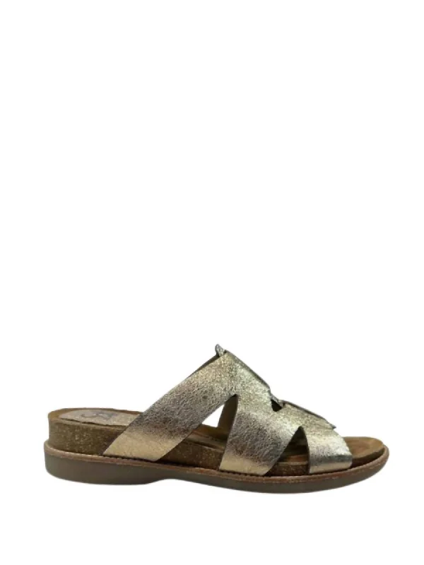 Women's Strappy Gladiator Sandals with Buckle Closures in Tan for a Boho LookWomen's Shoes Balin Slides Mule Sandals In Warm Gold