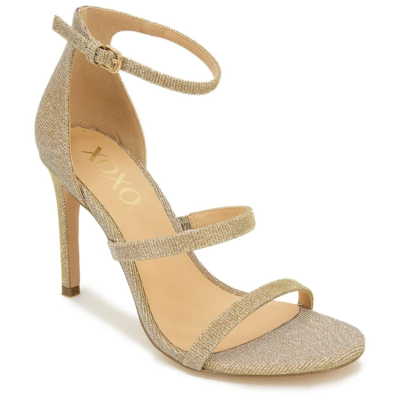 Women's Sandals with a Glitter - Coated Strap in Gold for a Sparkly Summer OutfitXOXO Womens Bridgette Glitter Ankle Strap Heels Women's Sandals with a Glitter - Coated Strap in Gold for a Sparkly Summer OutfitXOXO Womens Bridgette Glitter Ankle Strap Heels