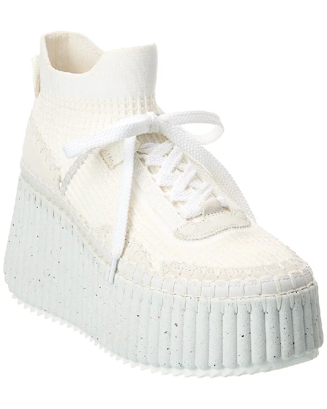Retro - Style Women's Sneakers in Pastel Colors for a Nostalgic and Fashionable VibeChloé Nama Knit Platform Sneaker