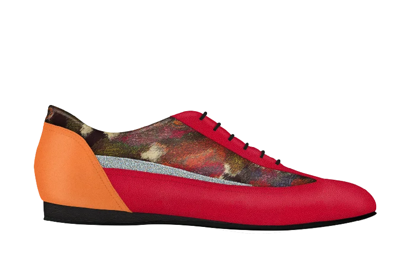 Lace - Up Women's Athletic Sneakers with Shock - Absorbing Midsoles for Intense WorkoutsDance Naturals 141 Polo Red and Orange Multicolor Practice and Teaching Sneaker Dance Shoe Lace - Up Women's Athletic Sneakers with Shock - Absorbing Midsoles for Intense WorkoutsDance Naturals 141 Polo Red and Orange Multicolor Practice and Teaching Sneaker Dance Shoe