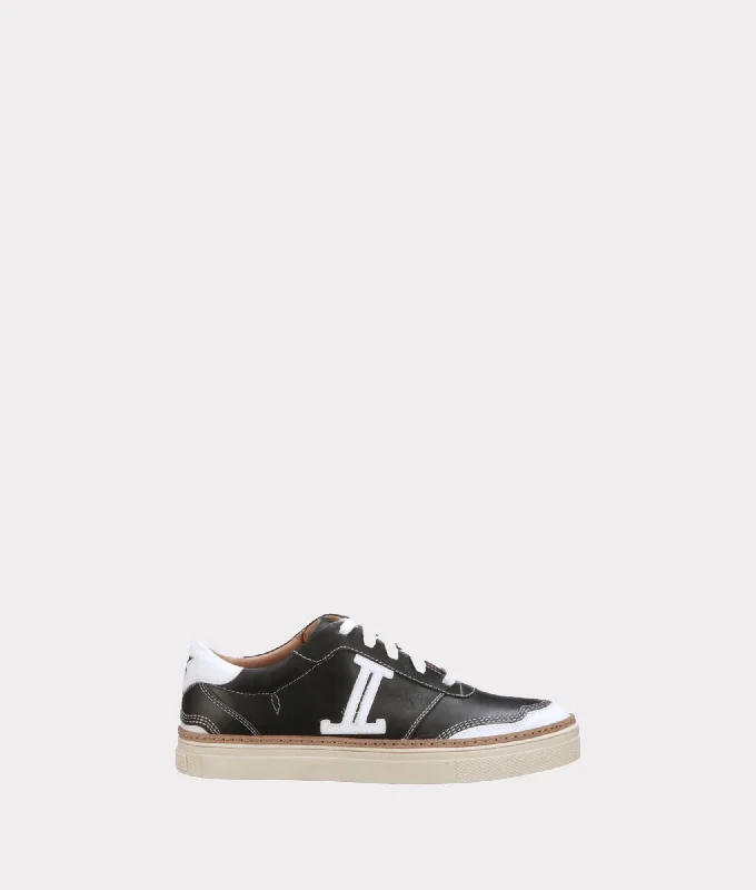 Women's Sneakers with Hidden Wedges for a Subtle Height Boost and Added StyleDouble L Lace Up Sneakers :: Black Women's Sneakers with Hidden Wedges for a Subtle Height Boost and Added StyleDouble L Lace Up Sneakers :: Black