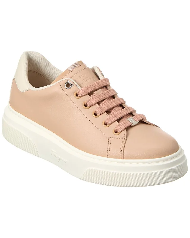 High - Top Women's Leather Sneakers in Black for a Stylish and Durable OptionFerragamo Mini Vara Chain Ornament Leather Sneaker High - Top Women's Leather Sneakers in Black for a Stylish and Durable OptionFerragamo Mini Vara Chain Ornament Leather Sneaker