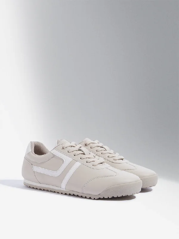 Foldable Women's Travel Sneakers for Compact Storage in LuggageLUNA BLU Beige Lace-Up Sneakers Foldable Women's Travel Sneakers for Compact Storage in LuggageLUNA BLU Beige Lace-Up Sneakers