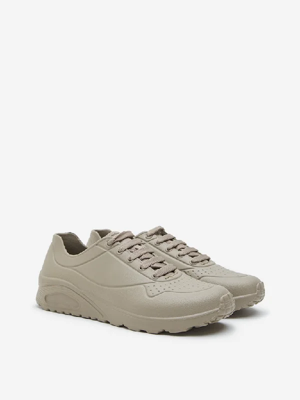 Vegan - Friendly Women's Sneakers Made from Recycled Materials for an Eco - Conscious ChoiceLUNA BLU Taupe Perforated Sneakers