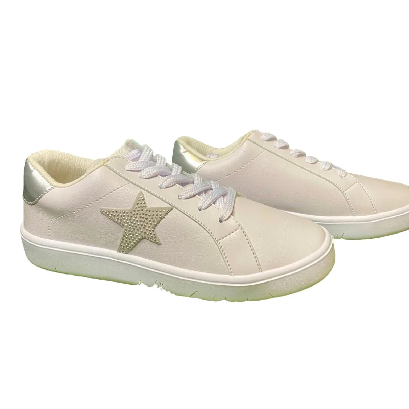 Smart - Tech Women's Sneakers with Fitness Tracking Features for Active Lifestyle EnthusiastsWomen's Rhinestone Star Sneakers In White Smart - Tech Women's Sneakers with Fitness Tracking Features for Active Lifestyle EnthusiastsWomen's Rhinestone Star Sneakers In White