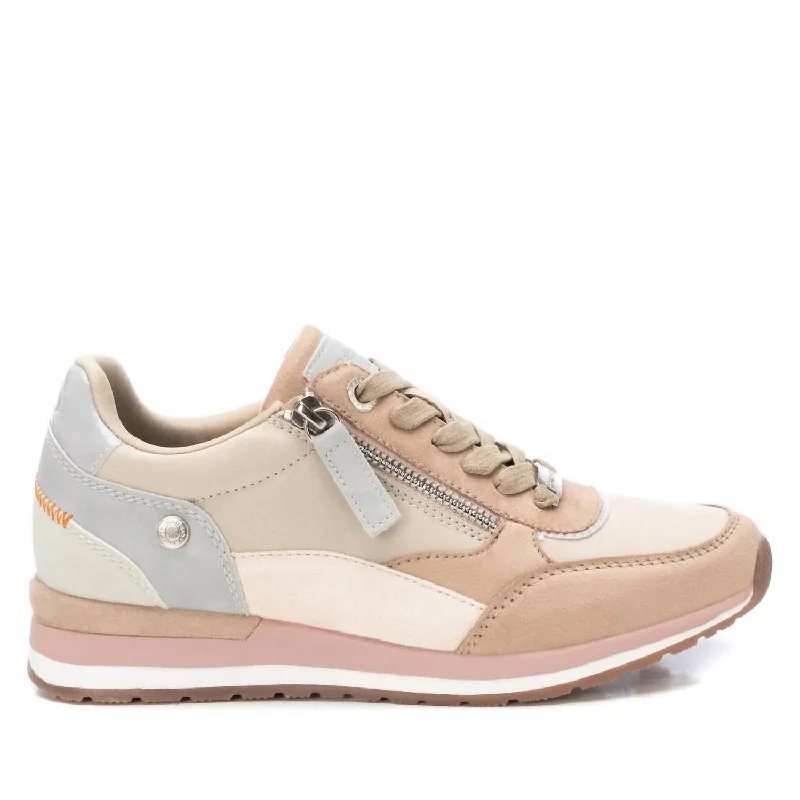 Women's Sneakers with Hidden Wedges for a Subtle Height Boost and Added StyleWomen's Trainer Sneakers In Beige Women's Sneakers with Hidden Wedges for a Subtle Height Boost and Added StyleWomen's Trainer Sneakers In Beige