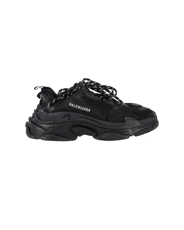 Lace - Up Women's Athletic Sneakers with Shock - Absorbing Midsoles for Intense WorkoutsBalenciaga Triple S Sneakers in Black Polyester Lace - Up Women's Athletic Sneakers with Shock - Absorbing Midsoles for Intense WorkoutsBalenciaga Triple S Sneakers in Black Polyester