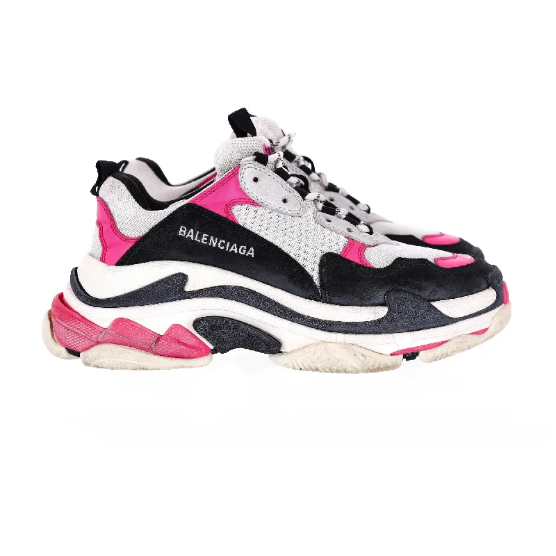 Lace - Up Women's Athletic Sneakers with Shock - Absorbing Midsoles for Intense WorkoutsBalenciaga Triple S Sneakers in Pink Polyester Lace - Up Women's Athletic Sneakers with Shock - Absorbing Midsoles for Intense WorkoutsBalenciaga Triple S Sneakers in Pink Polyester