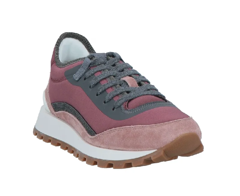 Patterned Print Women's Sneakers in Floral Designs for a Feminine and Fashion - Forward LookBrunello Cucinelli Pink Grey Women's Leather Sneakers In Malva Patterned Print Women's Sneakers in Floral Designs for a Feminine and Fashion - Forward LookBrunello Cucinelli Pink Grey Women's Leather Sneakers In Malva