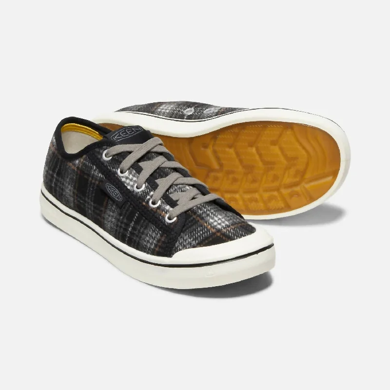 Chunky - Sole Women's Platform Sneakers in White for a Trendy Street Style LookElsa Sneaker In Black Plaid/steel Grey Chunky - Sole Women's Platform Sneakers in White for a Trendy Street Style LookElsa Sneaker In Black Plaid/steel Grey