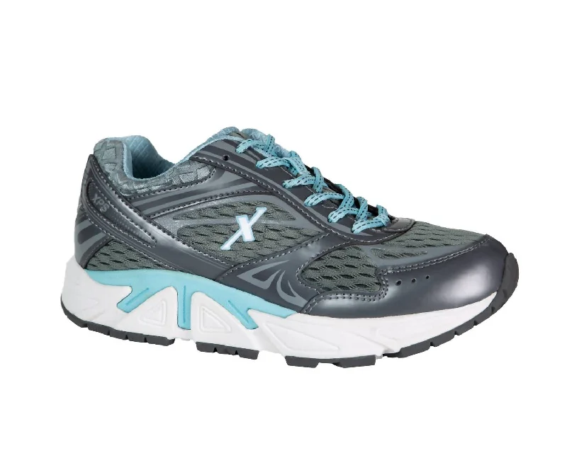 Women's Sneakers with Memory Foam Insoles for Exceptional Cushioning and ComfortLadies Genesis Wide Sneakers In Graphite/mint Women's Sneakers with Memory Foam Insoles for Exceptional Cushioning and ComfortLadies Genesis Wide Sneakers In Graphite/mint