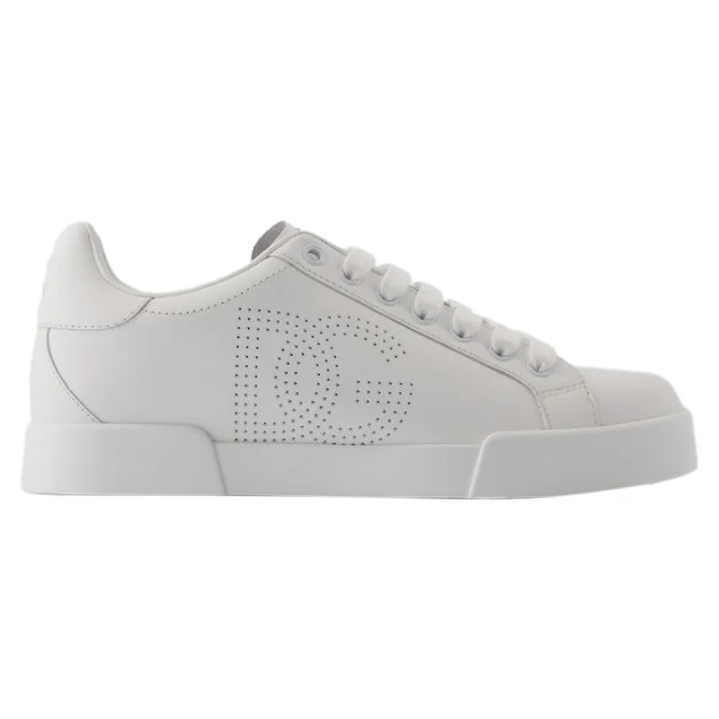 Women's Sneakers with Heel - Stabilizing Technology for Better Balance During RunningLow Top Sneakers - Dolce&Gabbana - Leather - White Women's Sneakers with Heel - Stabilizing Technology for Better Balance During RunningLow Top Sneakers - Dolce&Gabbana - Leather - White
