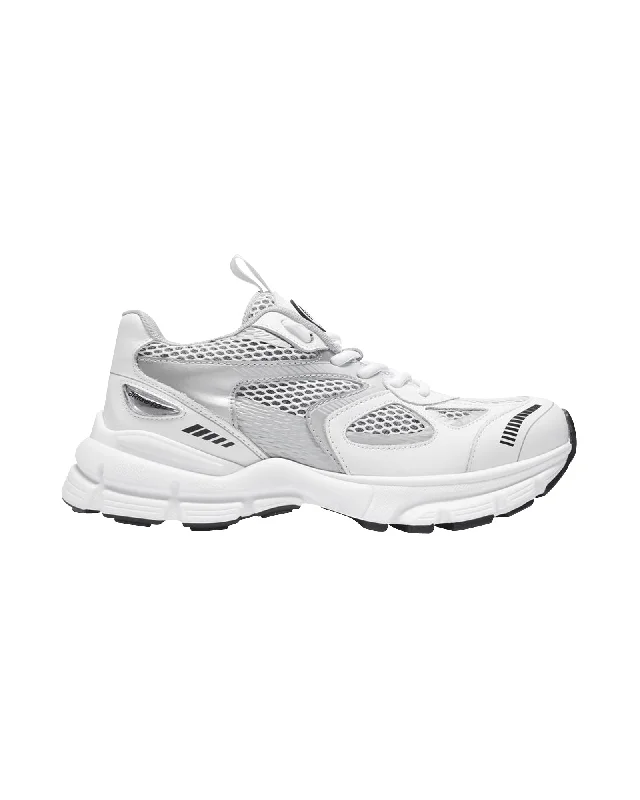 Breathable Mesh Women's Running Sneakers with Reflective Trim for Nighttime JoggingMarathon Sneakers - Axel Arigato - Leather - White/Silver Breathable Mesh Women's Running Sneakers with Reflective Trim for Nighttime JoggingMarathon Sneakers - Axel Arigato - Leather - White/Silver