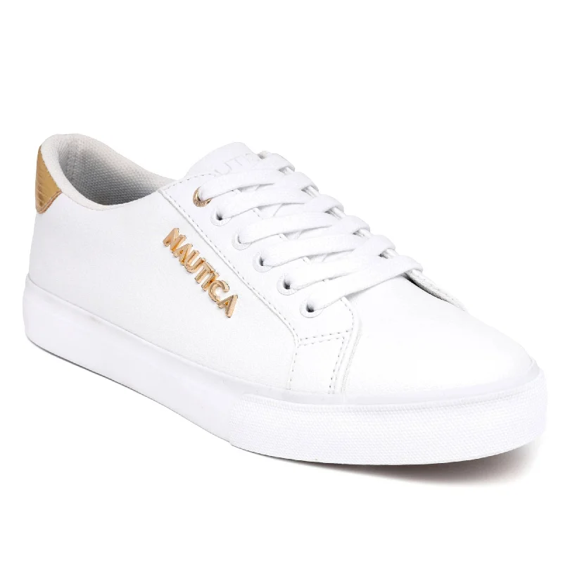 Chunky - Sole Women's Platform Sneakers in White for a Trendy Street Style LookNautica Lace-Up Sneaker Chunky - Sole Women's Platform Sneakers in White for a Trendy Street Style LookNautica Lace-Up Sneaker