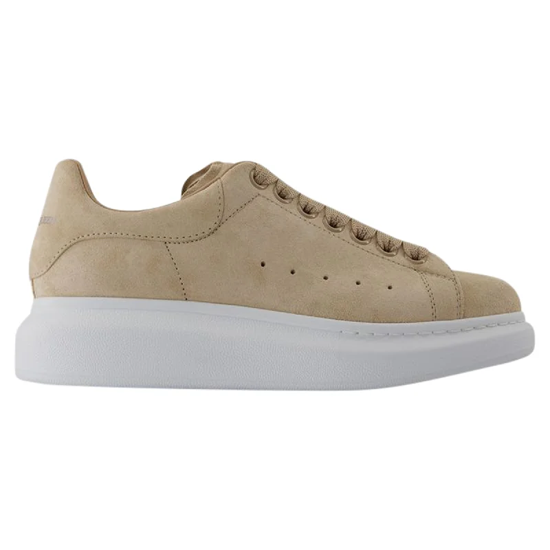 Women's Sneakers with Hidden Wedges for a Subtle Height Boost and Added StyleOversized Sneakers - Alexander McQueen - Leather - Beige Women's Sneakers with Hidden Wedges for a Subtle Height Boost and Added StyleOversized Sneakers - Alexander McQueen - Leather - Beige