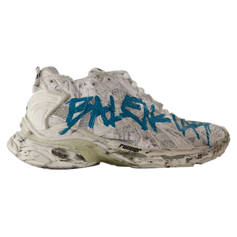 Women's Sneakers with Removable Insoles for Easy Cleaning and CustomizationRunner Sneakers - Balenciaga - Synthetic - White Women's Sneakers with Removable Insoles for Easy Cleaning and CustomizationRunner Sneakers - Balenciaga - Synthetic - White