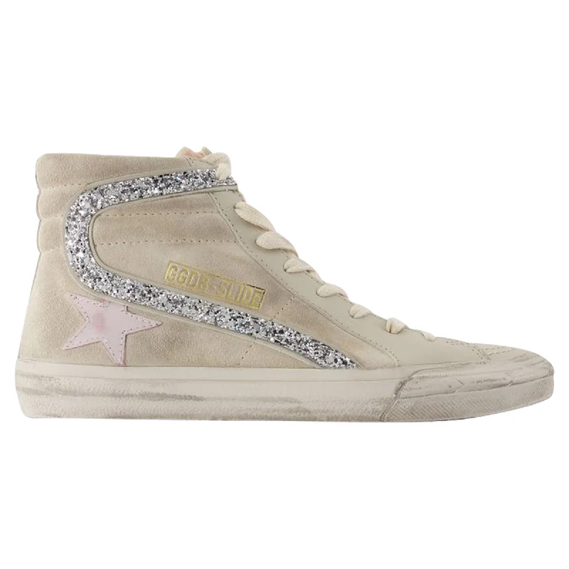 Foldable Women's Travel Sneakers for Compact Storage in LuggageSlide Sneakers - Golden Goose Deluxe Brand - Leather - Beige Foldable Women's Travel Sneakers for Compact Storage in LuggageSlide Sneakers - Golden Goose Deluxe Brand - Leather - Beige