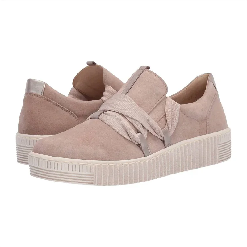 Vegan - Friendly Women's Sneakers Made from Recycled Materials for an Eco - Conscious ChoiceWomen Big Ribbon Lace Sneaker In Silk,beige