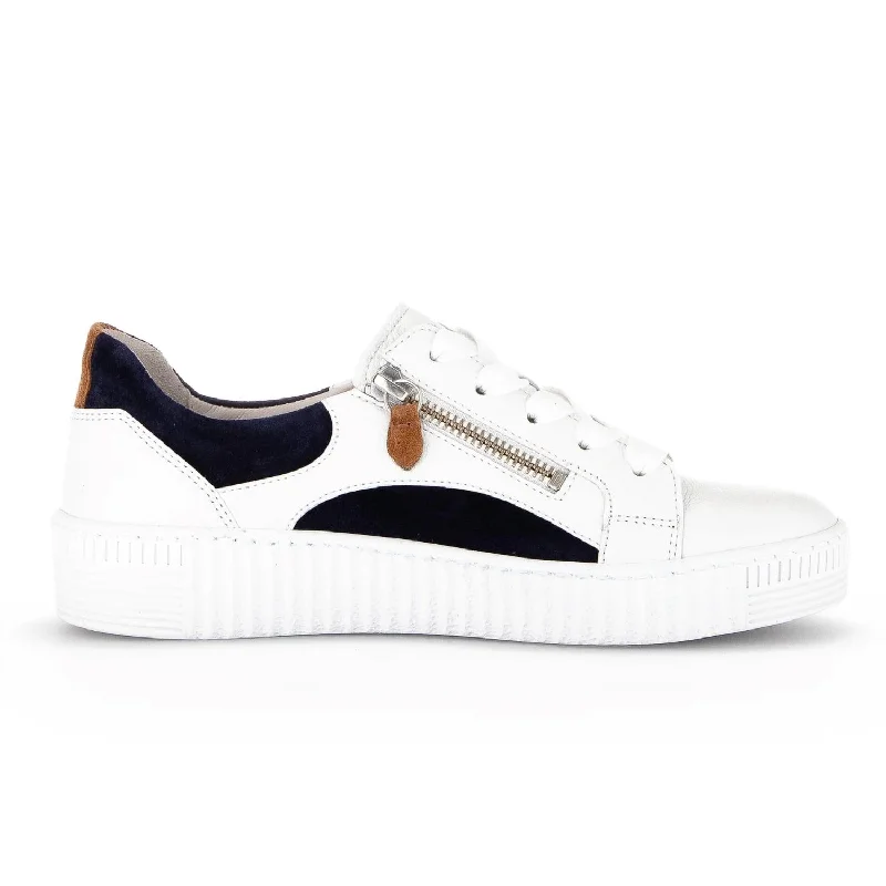 Breathable Mesh Women's Running Sneakers with Reflective Trim for Nighttime JoggingWomen's Contrast Sneaker In White/marine Breathable Mesh Women's Running Sneakers with Reflective Trim for Nighttime JoggingWomen's Contrast Sneaker In White/marine
