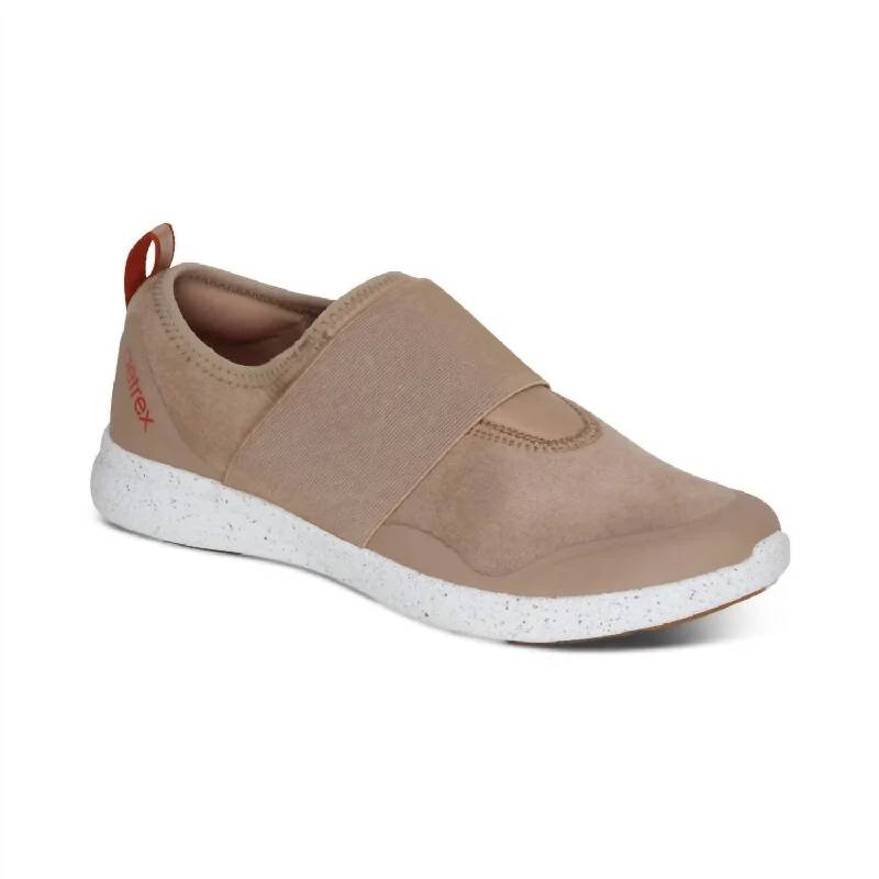 Breathable Mesh Women's Running Sneakers with Reflective Trim for Nighttime JoggingWomen's Demi Arch Support Sneaker In Taupe Breathable Mesh Women's Running Sneakers with Reflective Trim for Nighttime JoggingWomen's Demi Arch Support Sneaker In Taupe