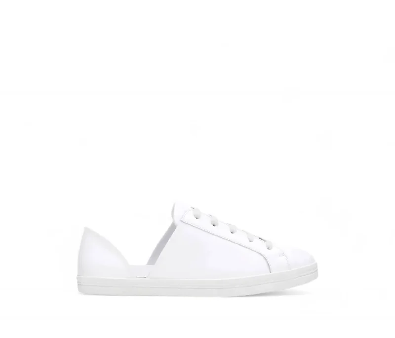 Sparkly Rhinestone - Embellished Women's Sneakers for a Glamorous and Eye - Catching LookWomen's Eda D'orsay Sneaker In White Calf Sparkly Rhinestone - Embellished Women's Sneakers for a Glamorous and Eye - Catching LookWomen's Eda D'orsay Sneaker In White Calf