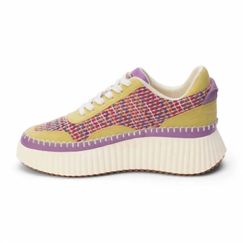 Lace - Up Women's Athletic Sneakers with Shock - Absorbing Midsoles for Intense WorkoutsWomen's Go To Sneaker In Yellow Multi Lace - Up Women's Athletic Sneakers with Shock - Absorbing Midsoles for Intense WorkoutsWomen's Go To Sneaker In Yellow Multi