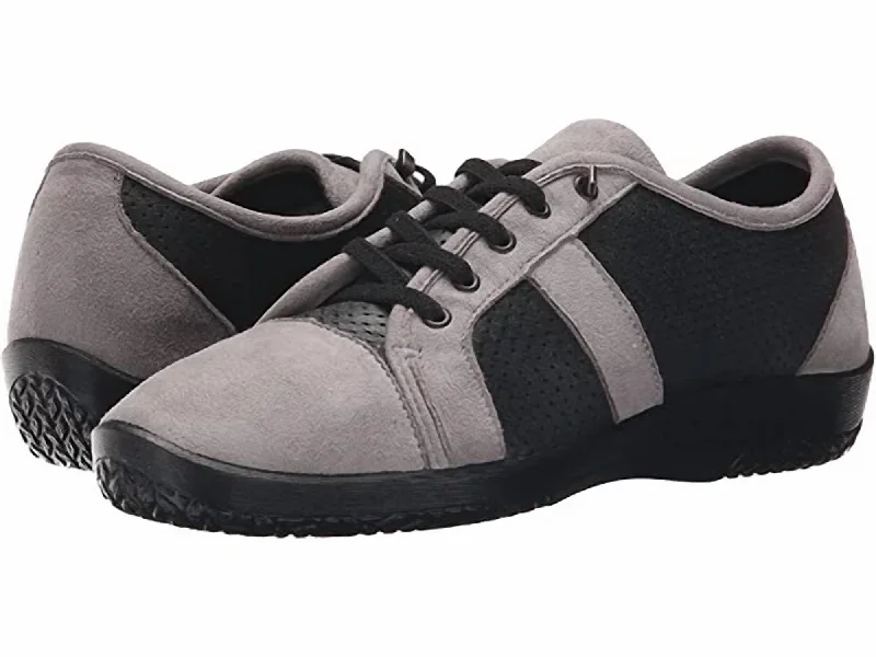 Lace - Up Women's Athletic Sneakers with Shock - Absorbing Midsoles for Intense WorkoutsWomen's Leta Sneaker - Medium Width In Black/grey Lace - Up Women's Athletic Sneakers with Shock - Absorbing Midsoles for Intense WorkoutsWomen's Leta Sneaker - Medium Width In Black/grey