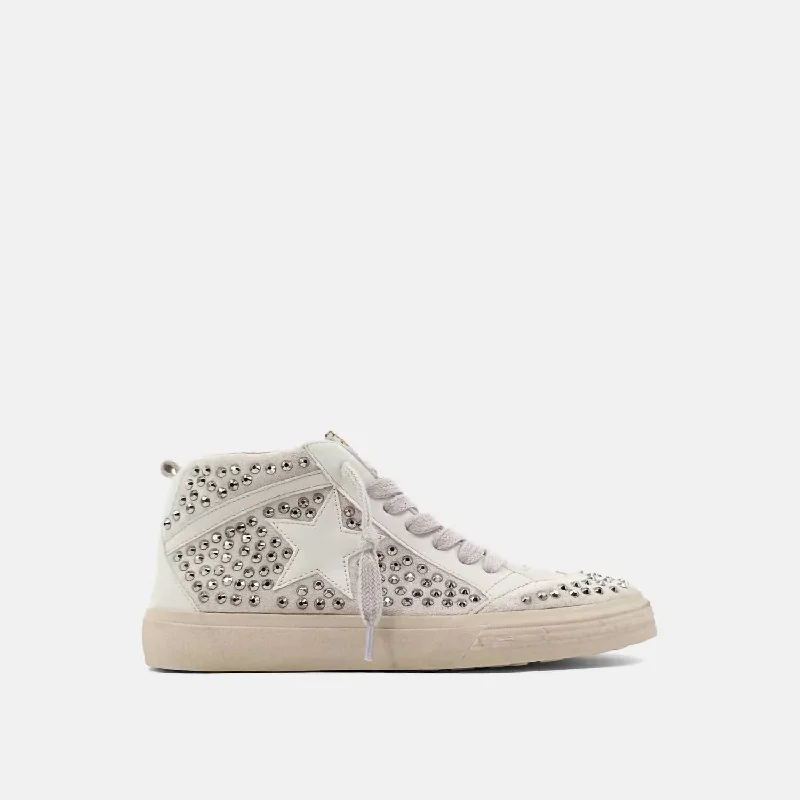 Sparkly Rhinestone - Embellished Women's Sneakers for a Glamorous and Eye - Catching LookWomen's Severine Stud High Top Sneakers In Silver Sparkly Rhinestone - Embellished Women's Sneakers for a Glamorous and Eye - Catching LookWomen's Severine Stud High Top Sneakers In Silver