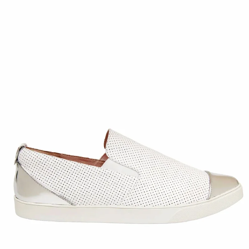 Foldable Women's Travel Sneakers for Compact Storage in LuggageWomen's The Sophisticate Slip-On Sneaker In White/silver Metallic Foldable Women's Travel Sneakers for Compact Storage in LuggageWomen's The Sophisticate Slip-On Sneaker In White/silver Metallic