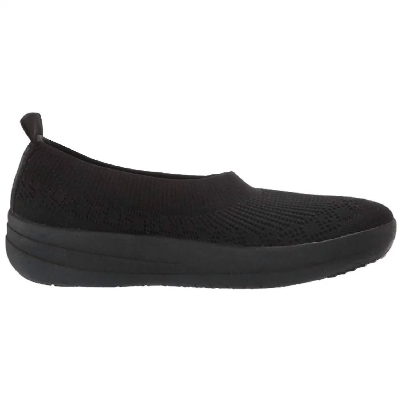 Women's Sneakers with Hidden Wedges for a Subtle Height Boost and Added StyleWomen's Uberknit Ballerina Slip-On Sneaker In All Black Women's Sneakers with Hidden Wedges for a Subtle Height Boost and Added StyleWomen's Uberknit Ballerina Slip-On Sneaker In All Black