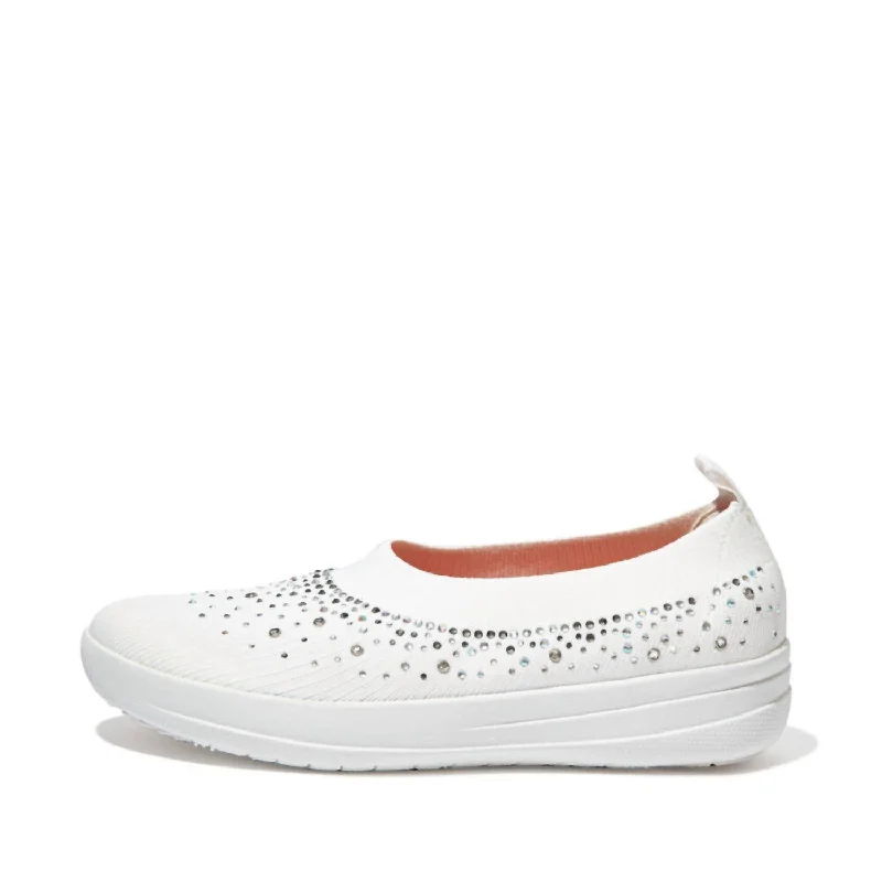 Wide - Width Women's Sneakers for Comfortable Fit for Those with Wider FeetWomen's Uberknit Ballerina Slip-On Sneaker In Crystal Urban White Wide - Width Women's Sneakers for Comfortable Fit for Those with Wider FeetWomen's Uberknit Ballerina Slip-On Sneaker In Crystal Urban White